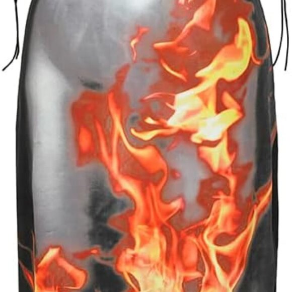 Y2K 3D Body Flame Print Women's Midi Dress Spaghetti Straps Sleeveless - Picture 1 of 8